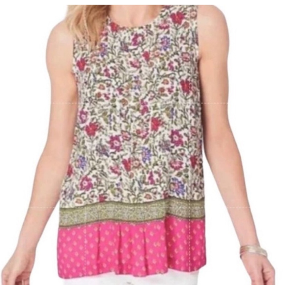 J. Jill Multicolor Floral Sleeveless Blouse